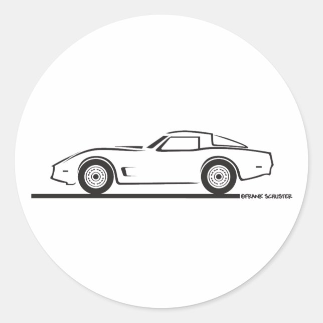 1980-82 Chevrolet Corvette Classic Round Sticker (Front)