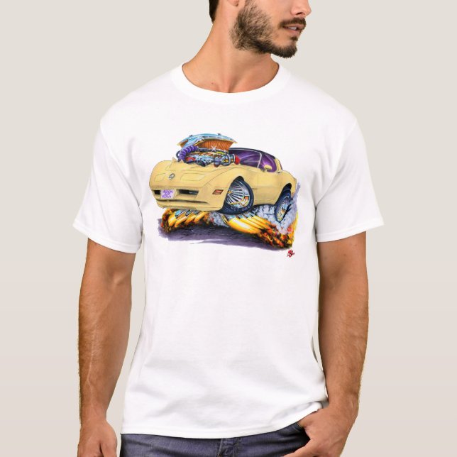 1980-82 Corvette Tan Car T-Shirt (Front)