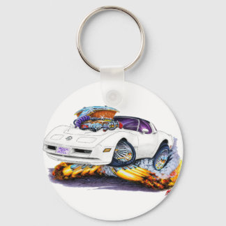 1980-82 Corvette White Car Key Ring