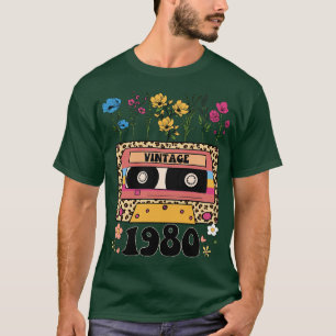 1980 Birthday Birthday Gift Vintage flower T-Shirt