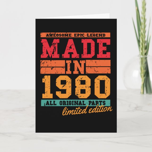 1980 Birthday Vintage Saying Card (Front)