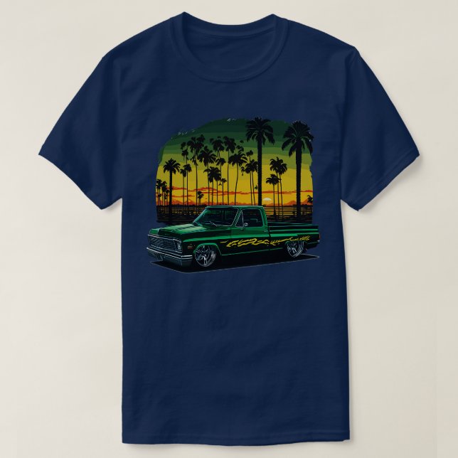 1980 Flat Green Chevy C10 T-Shirt (Design Front)