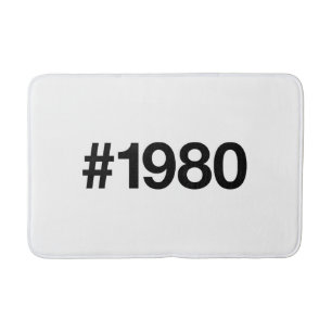 1980 Hashtag 45 Birthday Anniversary Bath Mat