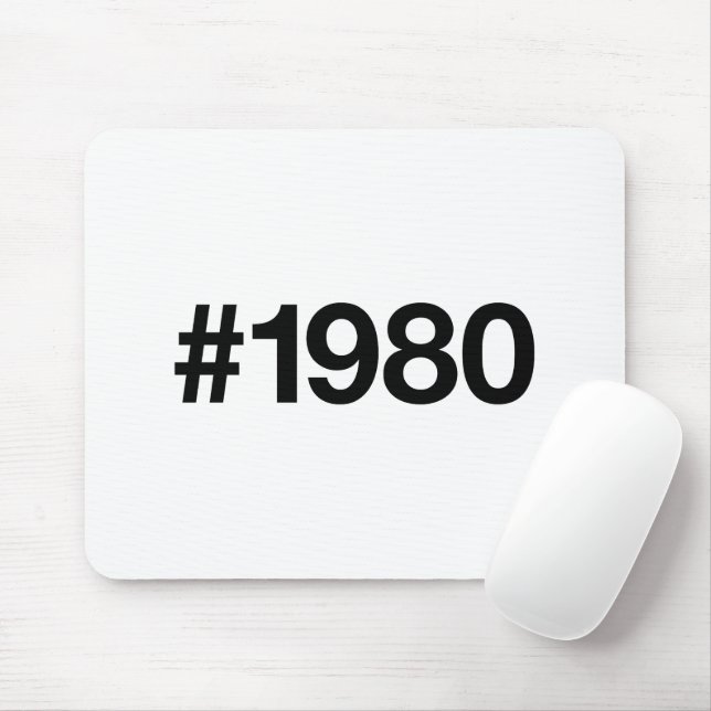 1980 Hashtag 45 Birthday Anniversary Mouse Mat (With Mouse)