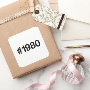 1980 Hashtag 45 Birthday Anniversary Square Sticker