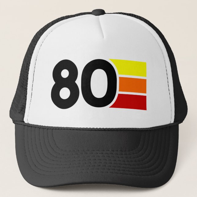 1980 Retro Birthday Poly Foam Trucker Hat (Front)