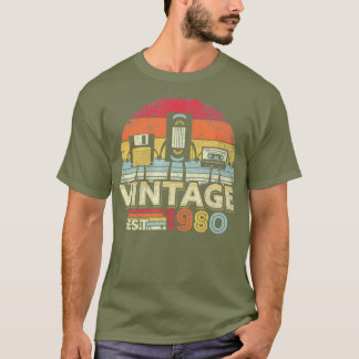 1980 Shirt Vintage 40th Birthday Gift Funny Tech