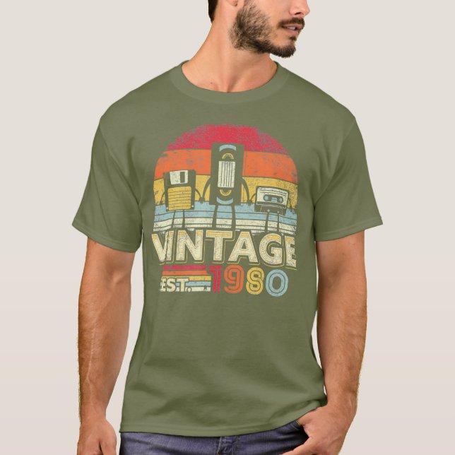 1980 Shirt Vintage 40th Birthday Gift Funny Tech (Front)