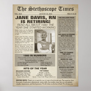 1980 Stethoscope Times for Nurse Retirement Party  Poster