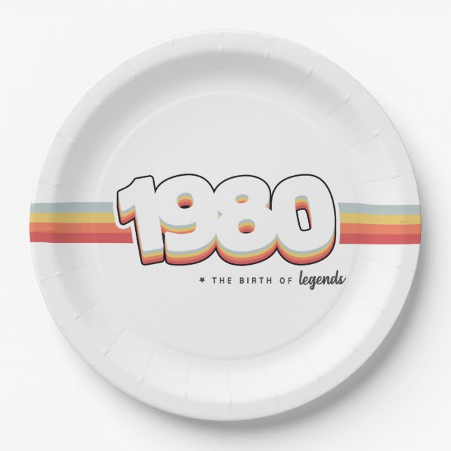 1980 The birth of legends Paper Plate (Front)