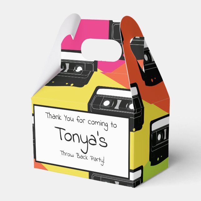 1980's 90's Cassette Tween Birthday Neon Favour Box (Front Side)
