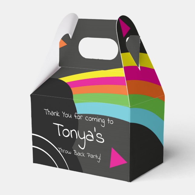 1980's 90's Records Retro Rainbow Favour Box (Front Side)