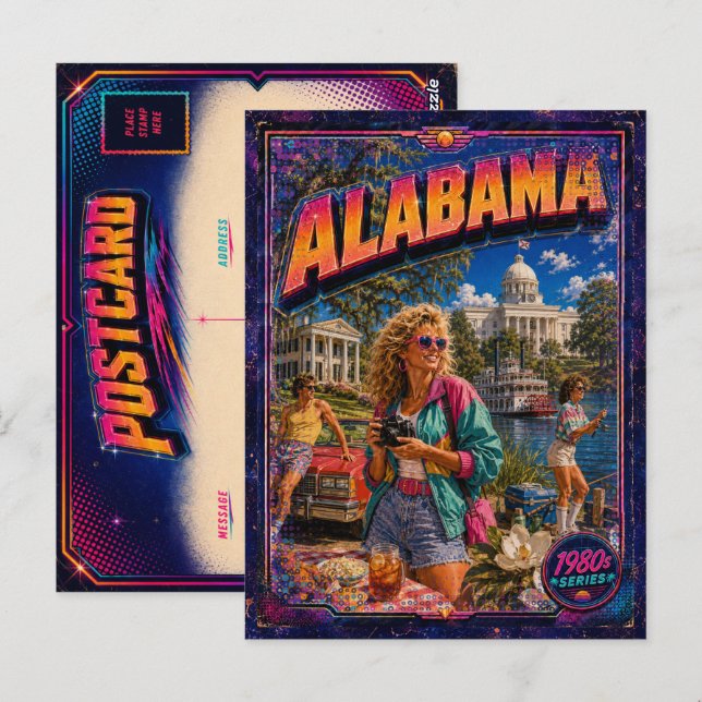 1980s Alabama Postcard 80s Retro (Front/Back)