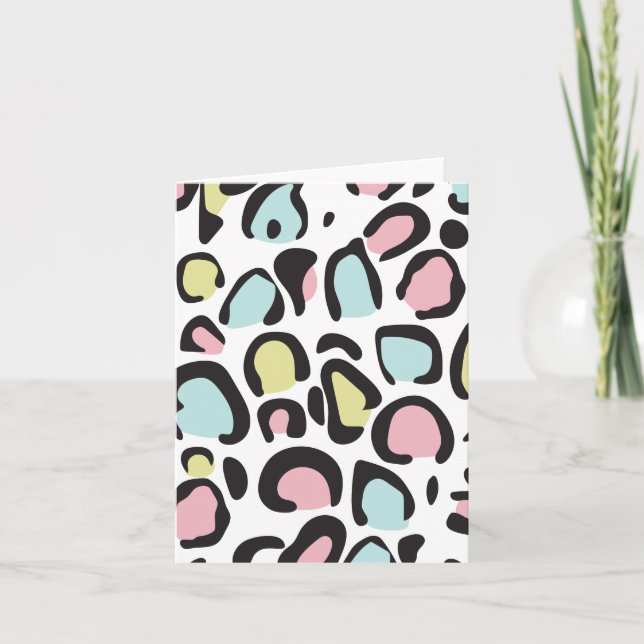 1980s Animal print pattern Holiday Card (Front)