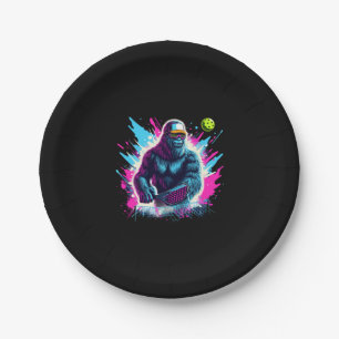 1980s Bigfoot Sasquatch Playing Pickleball  2 Paper Plate