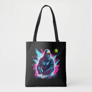 1980s Bigfoot Sasquatch Playing Pickleball  2 Tote Bag