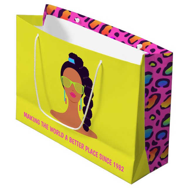 1980's Birthday Gift Bag (Front Angled)