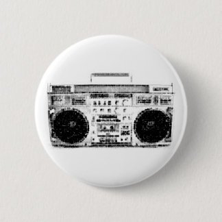 1980s Boombox 6 Cm Round Badge