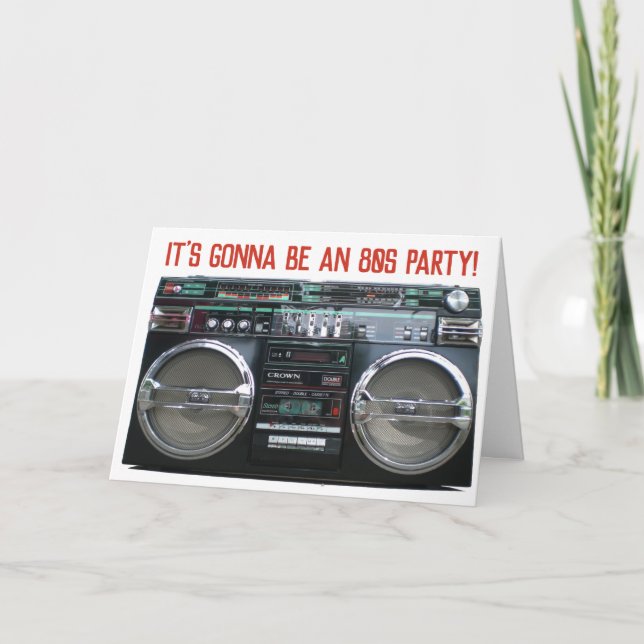 1980s Boombox Birthday or Party Invitation 80s (Front)