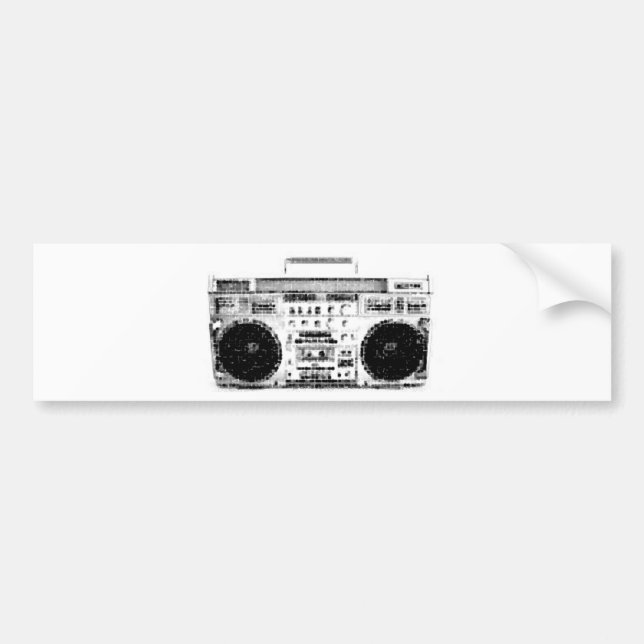 1980s Boombox Bumper Sticker (Front)