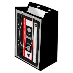 1980s CLASSIC AUDIO CASSETTE TAPE  Medium Gift Bag