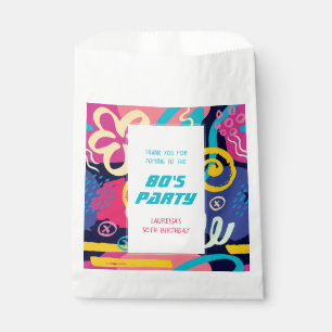 1980s Funky Colorful Doodles Retro Birthday Party Favour Bags