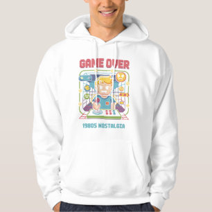 1980s Gamer Nostalgia – Pixel Art Joystick Graphic Hoodie
