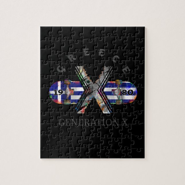 1980's Generation X Greece Skateboard Jigsaw Puzzle (Vertical)