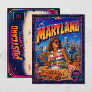 1980s Maryland Postcard 80s Retro