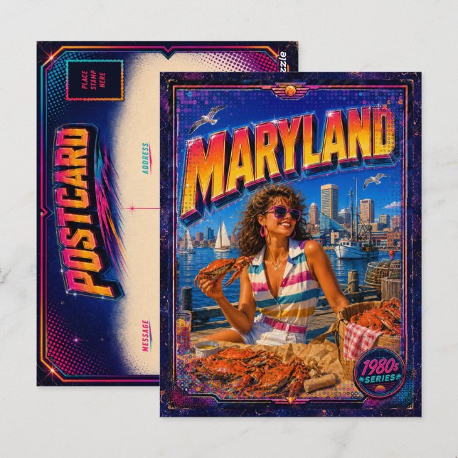 1980s Maryland Postcard 80s Retro (Front/Back)