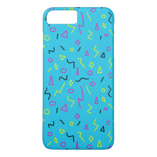 1980s Memphis Style Bright Blue Pink Yellow Retro Case-Mate iPhone Case