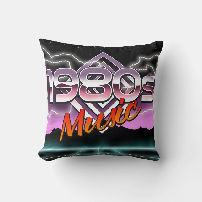 1980s Music Postcard Cushion (Front)