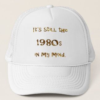1980s Nostalgia Gold Glitter Trucker Hat