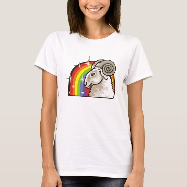 1980s Rainbow with Aries Ram T-Shirt (Front)