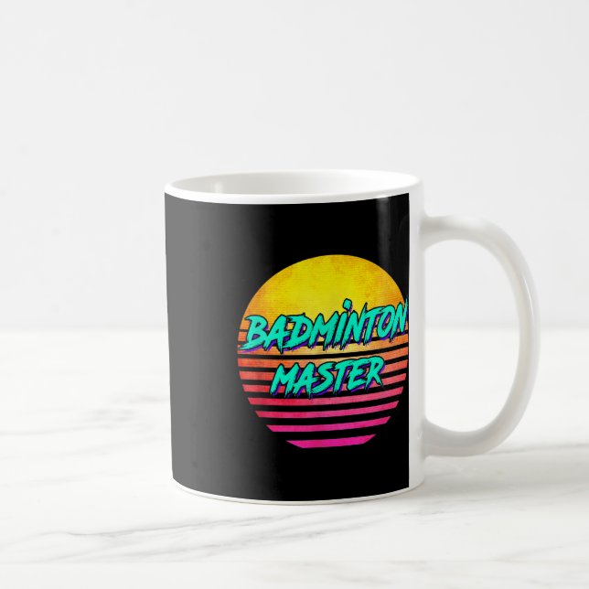 1980s Retro Badminton Master  Coffee Mug (Right)
