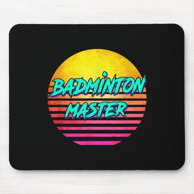 1980s Retro Badminton Master  Mouse Mat (Front)