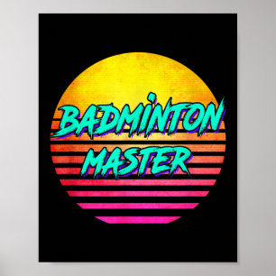 1980s Retro Badminton Master  Poster