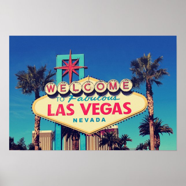 1980s Retro Photo Effect Fabulous Las Vegas Nevada Poster (Front)