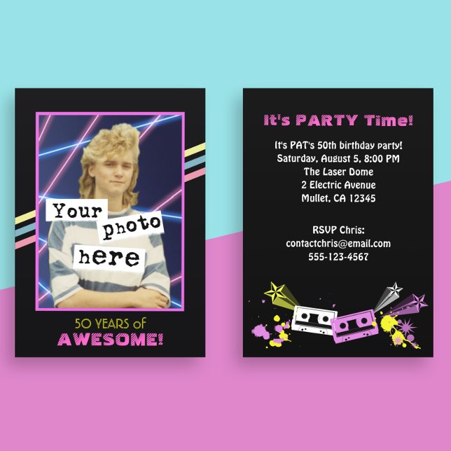 1980's Retro Style Photo Party Announcement (Creator Uploaded)