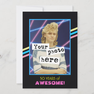 1980's Retro Style Photo Party Announcement