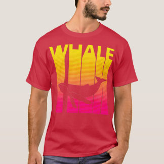1980s Retro Style Whale Animal Silhouette T-Shirt