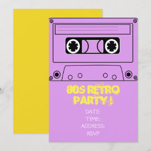 1980s retro theme party invitation