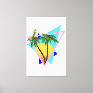 1980s shape tropical paradise canvas print