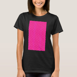 1980's Small Polkadot Geometric Pattern Pink And W T-Shirt
