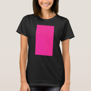 1980's Small Polkadot Geometric Pattern Pink And W T-Shirt