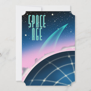 1980s space race poster acrylic print thank you card