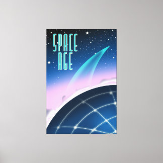 1980s space race poster canvas print
