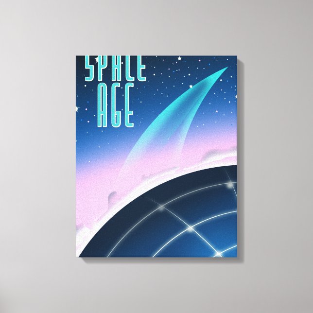 1980s space race poster canvas print (Front)