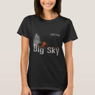 1980s Style Big Sky Montana Vintage Skiing T Shirt