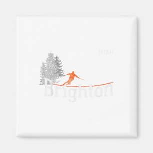 1980s Style Brighton Utah Vintage Skiing T-shirt T Magnet